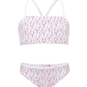 Petit Crabe Bikini - Louise - UV50+ - Hvid m. Flamingo