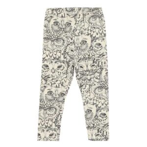 Soft Gallery - Paula Leggings AOP Owl - Cream - Str. 68/6 mdr.