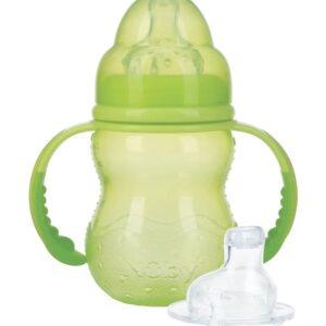Nuby Sutteflaske m. Håndtag og Drikketud - 240ml - Grøn