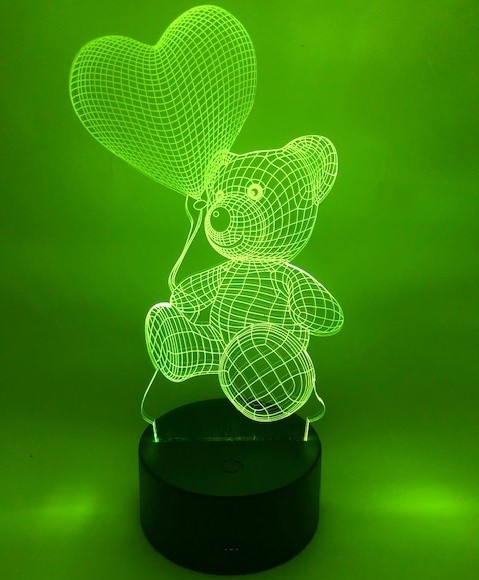 3D bamse lampe