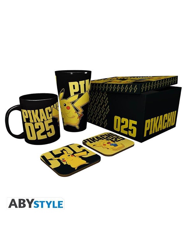 ABYstyle - POKEMON Gift Set Glass XXL+Mug+2 Coasters Glow in the dark - Gaveæske