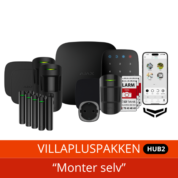 AJAX HUB 2 VillaPluspakke PhOd - Sort