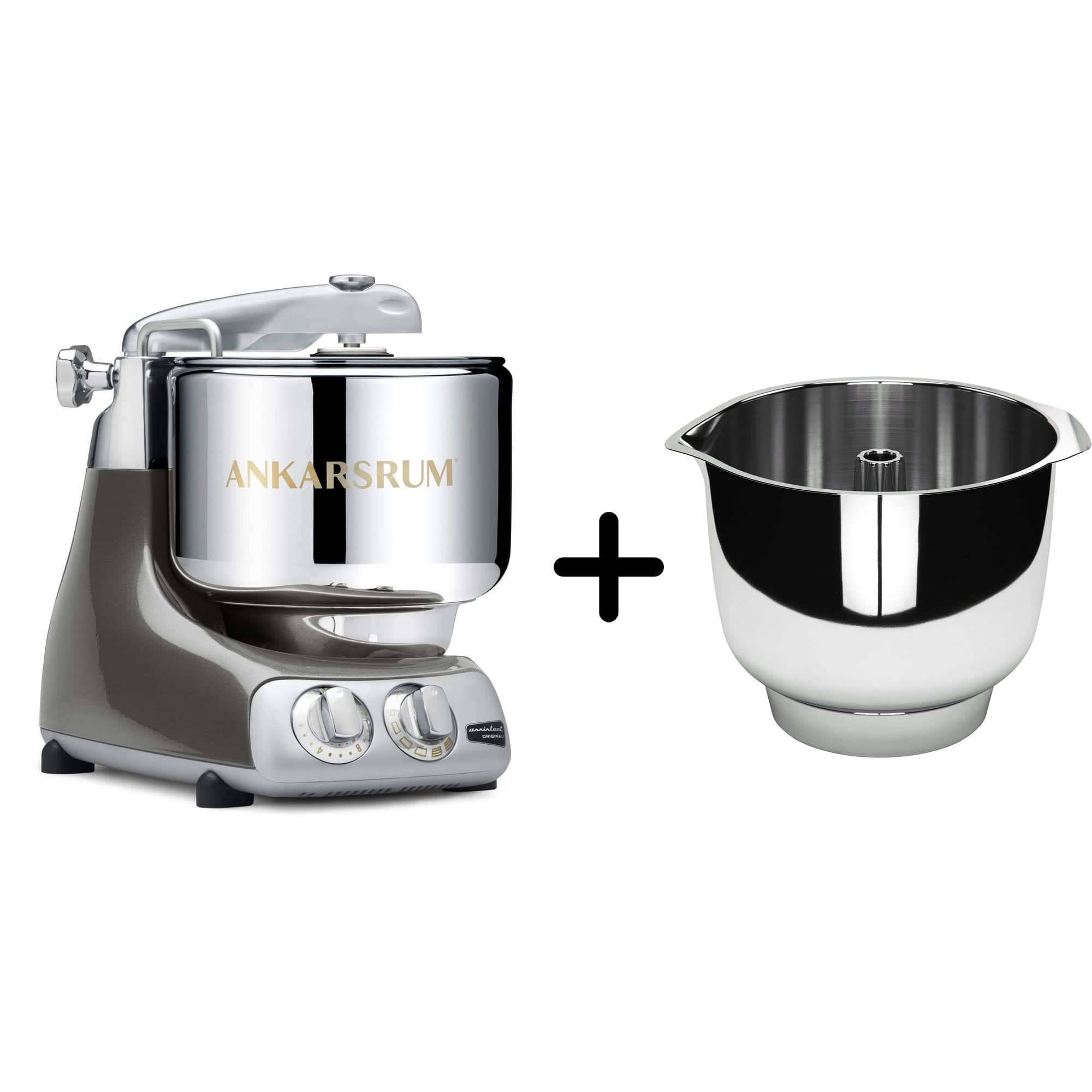 AKM 6230 køkkenmaskine + Assistent Original piskeskål, black chrome