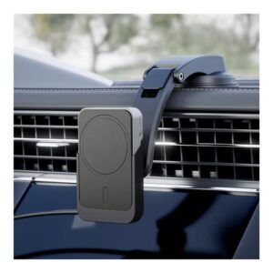 ALOGIC Matrix trådløs opladerholder til bil - universel, magnetisk, med luftudledning og dash-montering + bilstrømsadapter - 15 Watt