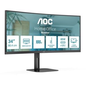 AOC Value-line CU34V5C/BK skærm - WLED - 34" - AMD FreeSync - VA - 4ms,1ms - WQHD 3440x1440 ved 100Hz