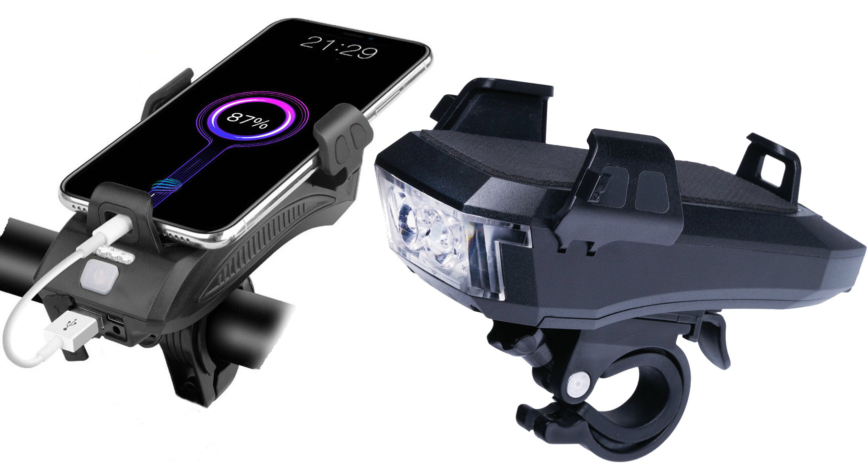 Abus Gemma Forlygte M. Mobilholder & Powerbank Funktion