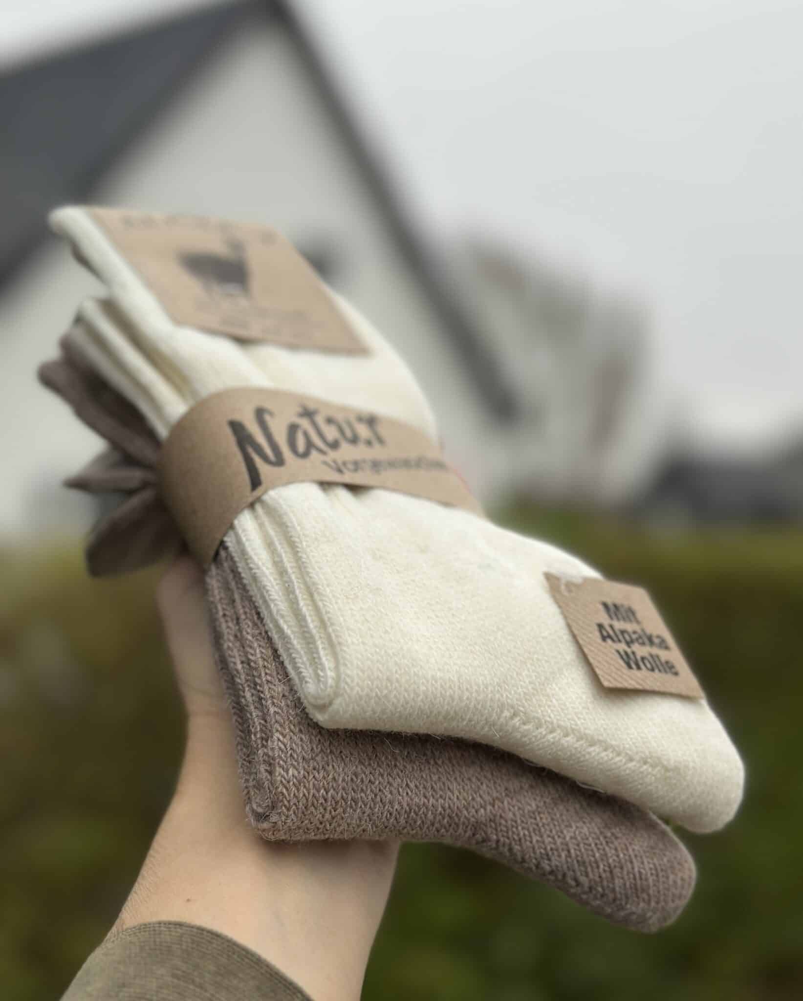 Alpaka Uldsokker | Off white /Beige. Pakke med 2 par 35/38