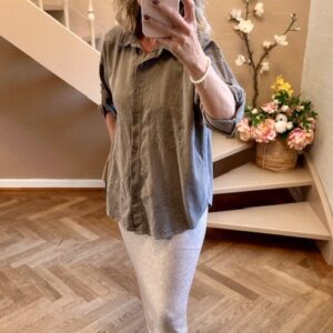 Anna Fløjs Skjorte med broderi - Grå