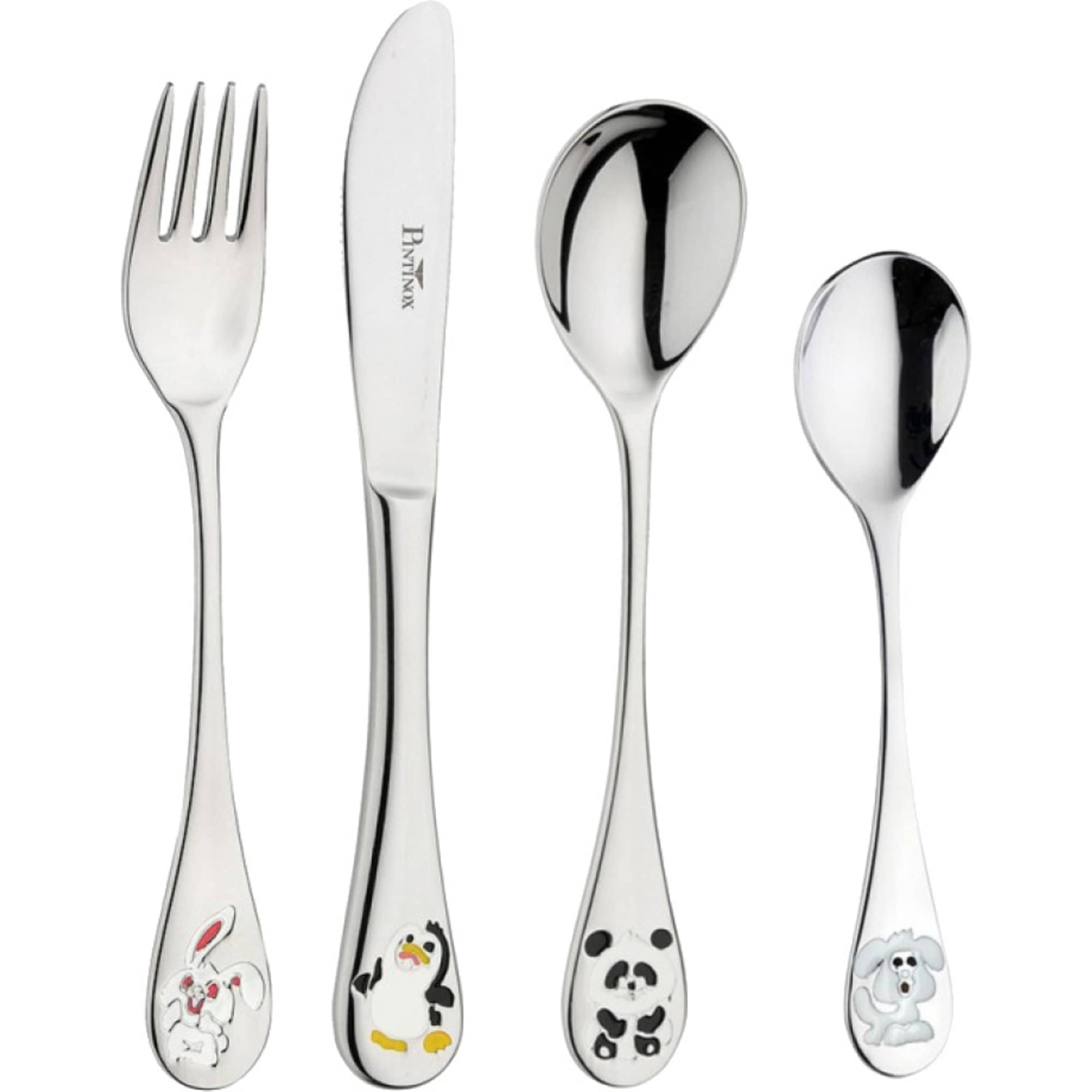 Arca Di NoÃ¨ bestiksæt til børn 4 dele, rustfrit stål