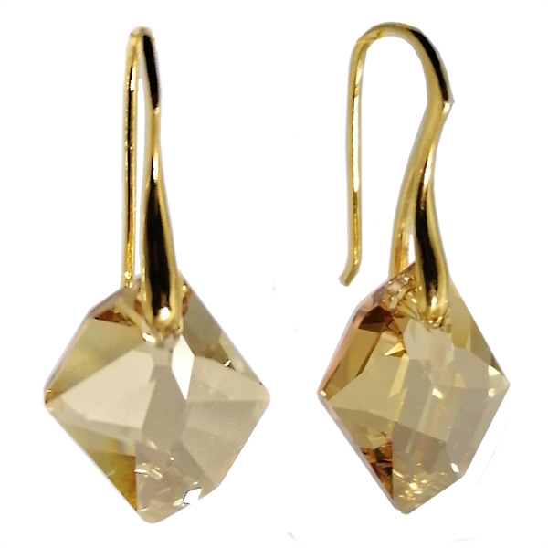 Arctic øreringe - "Crystal Golden Shadow"/guld