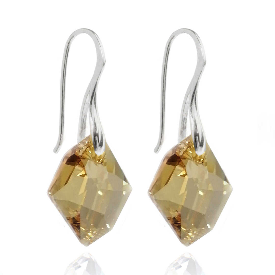 Arctic øreringe "Crystal golden Shadow"/sølv