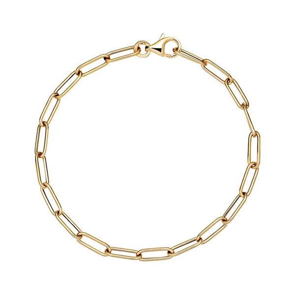 Armbånd i 9 kt. Guld med aflange Led - 18,5 cm