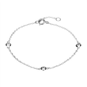 Armbånd i Sølv med Zirkoniasten - 16 til 18 cm