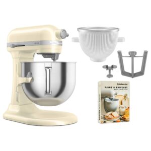 Artisan 5KSM70SHXE køkkenmaskine 6,6 liter + 5KSMICM Ice Cream Maker, almond cream