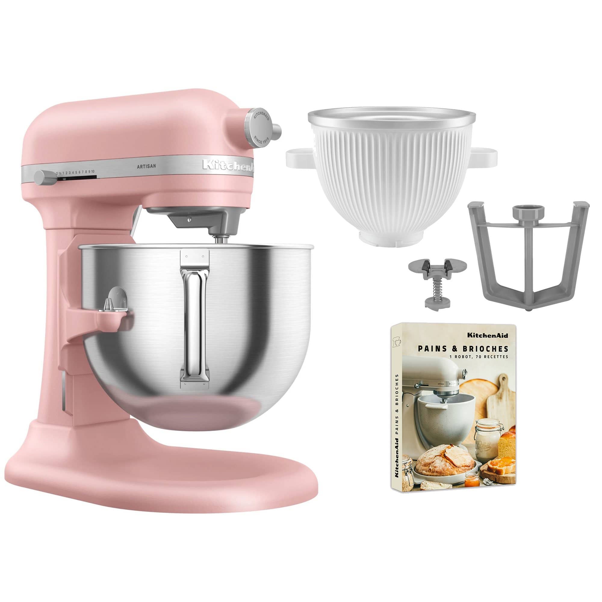 Artisan 5KSM70SHXE køkkenmaskine 6,6 liter + 5KSMICM Ice Cream Maker, dried rose