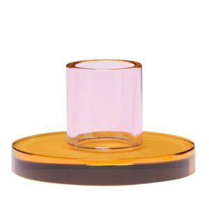 Astra lysestage 7 cm, lyserød/orange