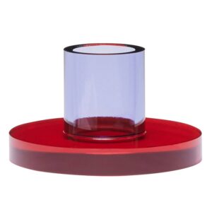 Astra lysestage 7 cm, rød/lilla