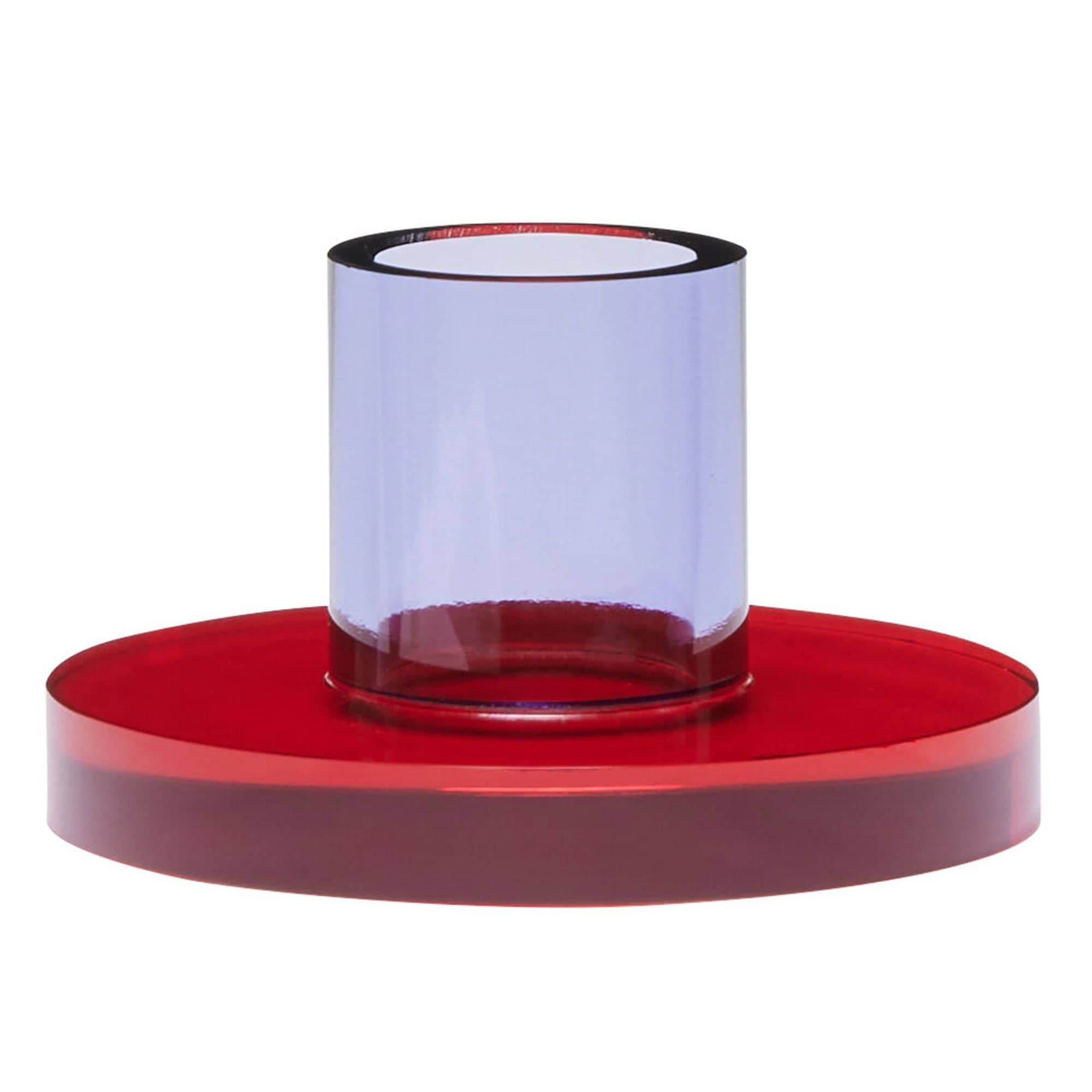 Astra lysestage 7 cm, rød/lilla