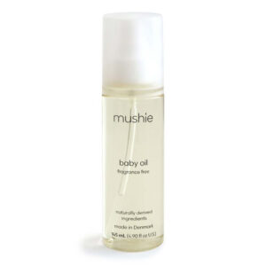 Babyolie fra Mushie / Uden parfume - 100 ml.