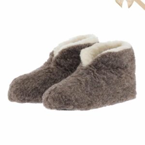 Bamsefutter 100% Uld Skridsikker Sål | Korte Brune 37/38