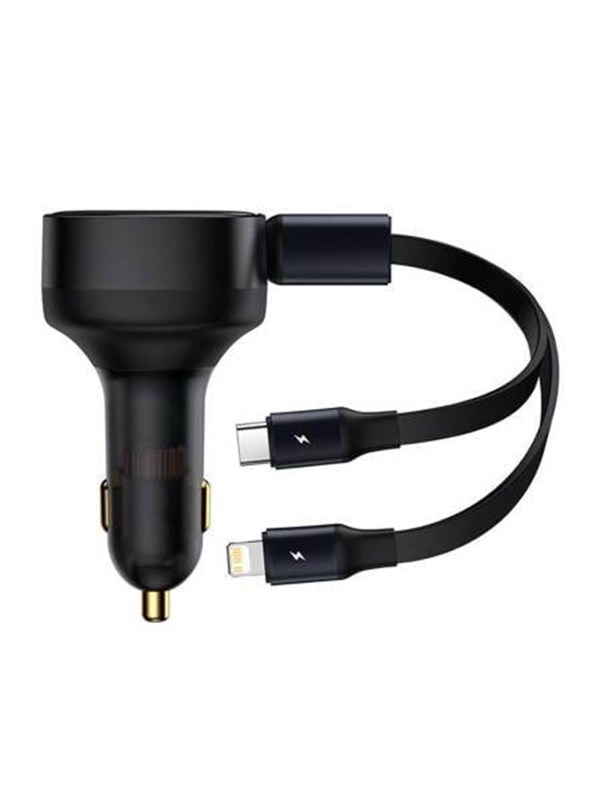 Baseus Car Charger Enjoyment with cable USB-C + Lightning 3A 30W (Black)