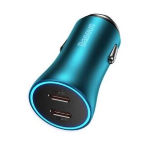 Baseus Golden Contactor Pro car charger 2x USB-C 40W (blue)