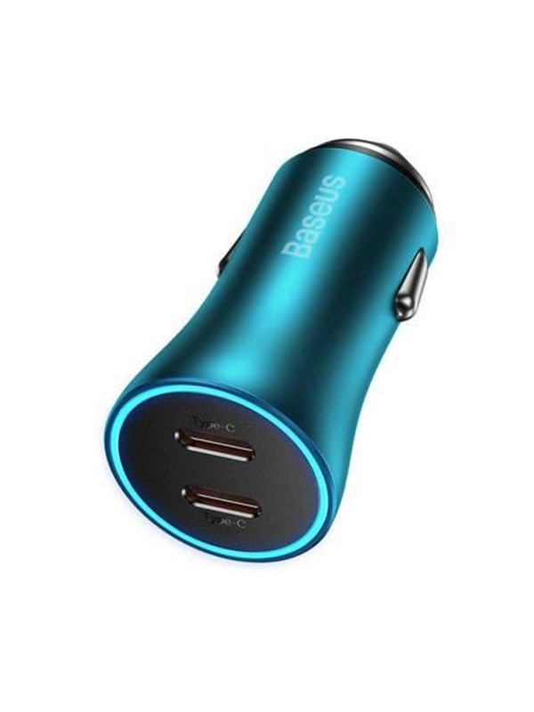 Baseus Golden Contactor Pro car charger 2x USB-C 40W (blue)