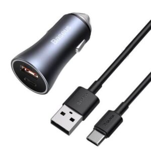 Baseus Golden Contactor Pro car charger USB + USB-C QC4.0+ PD SCP 40W (gray)