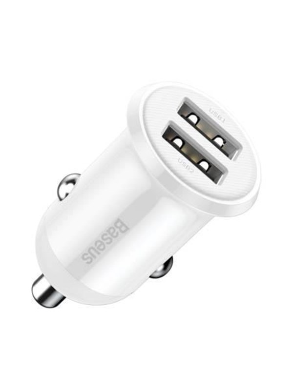 Baseus Grain Pro Car Charger 2x USB 4.8A (white)