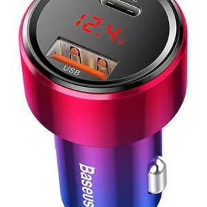 Baseus Magic Car Charger USB + USB-C QC 4.0 PD 45W (Red+Blue)