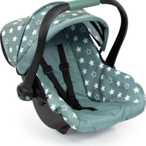 Bayer Design Deluxe Car Seat with Canopy for Dolls - Green w/ Stars (67958AA)