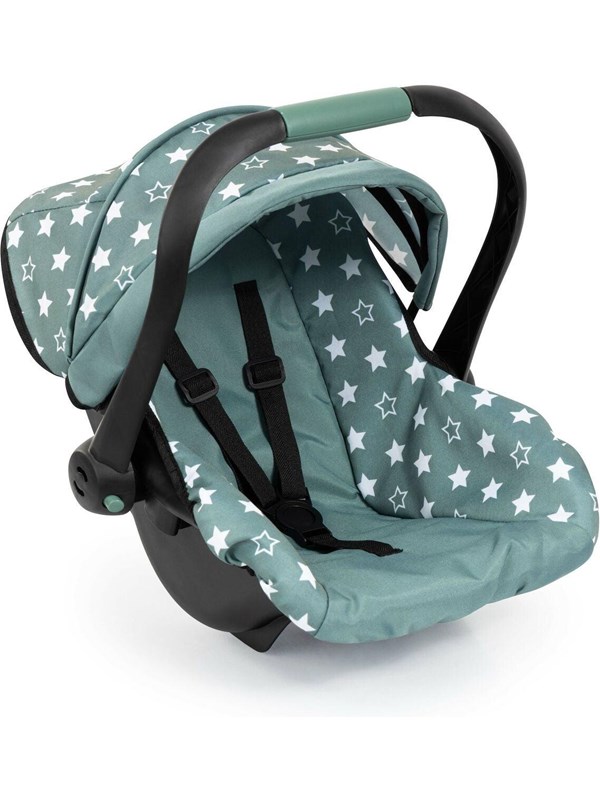 Bayer Design Deluxe Car Seat with Canopy for Dolls - Green w/ Stars (67958AA)