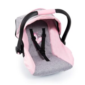 Bayer Design Deluxe Car Seat with Canopy for Dolls - Grey/Pink (67933AA)