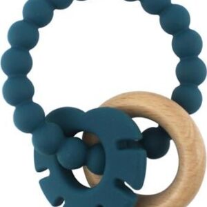 Biderangle I Silikone - Blad Og Træ Bideringe - Blå - Magni