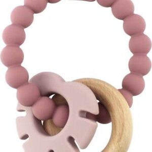 Biderangle I Silikone - Blad Og Træ Bideringe - Pink - Magni