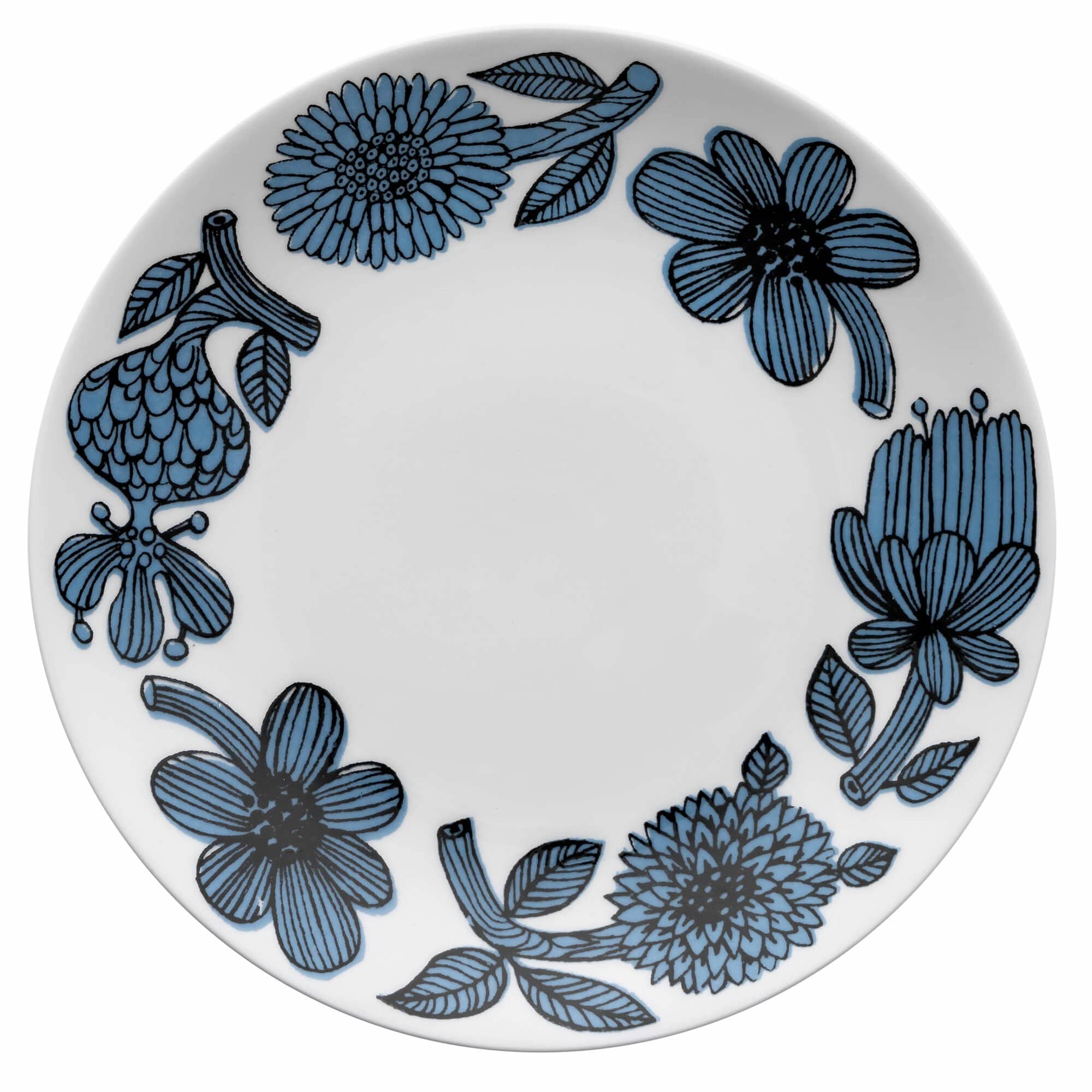 Blå Aster tallerken, 18 cm
