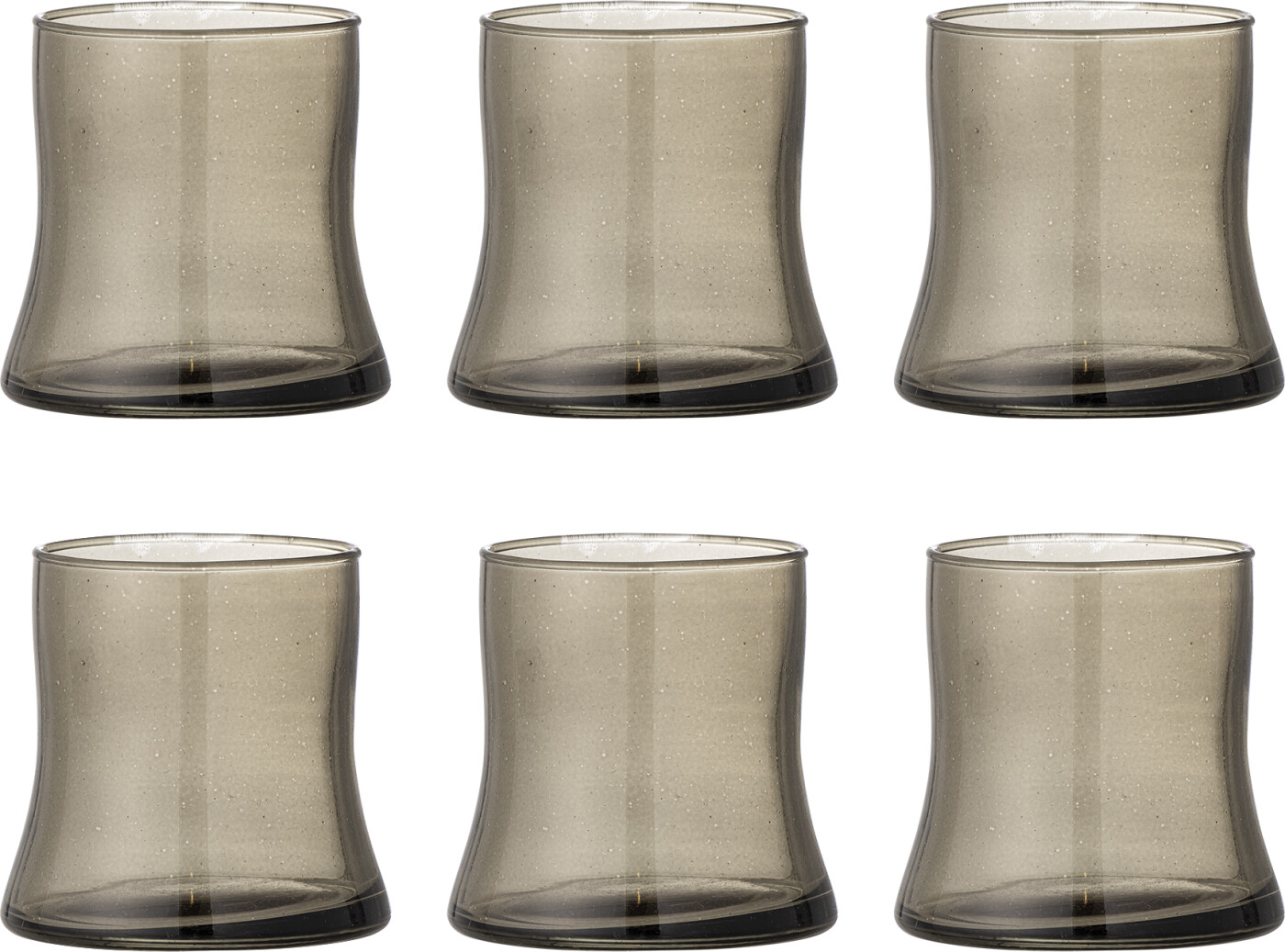 Bloomingville - Florentine Drikkeglas - Grå - Genanvendt Glas - 6 Stk