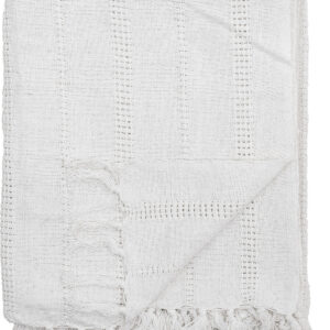 Bloomingville - Niccoline Plaid - Hvid - Bomuld - 150x130 Cm