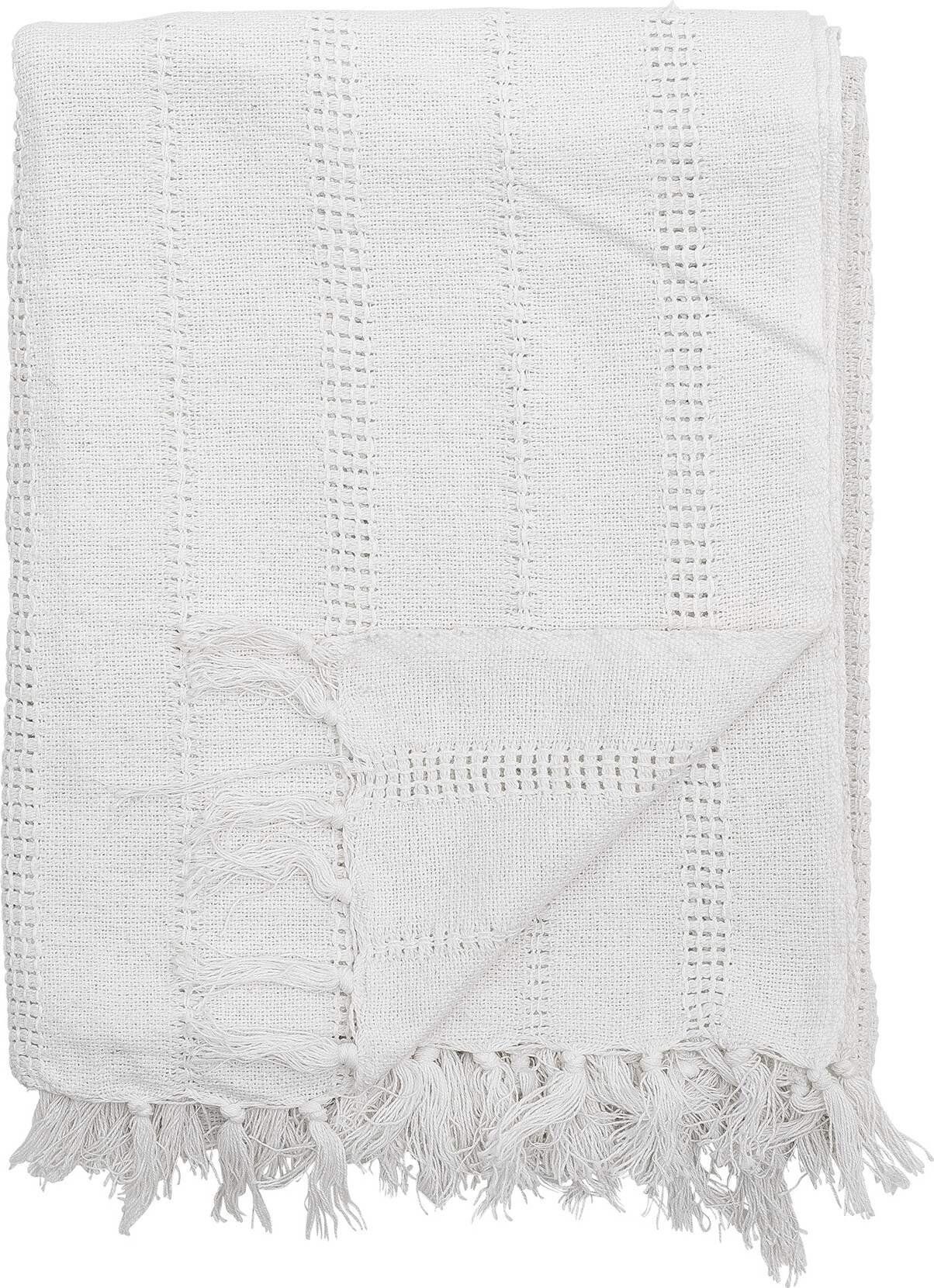 Bloomingville - Niccoline Plaid - Hvid - Bomuld - 150x130 Cm