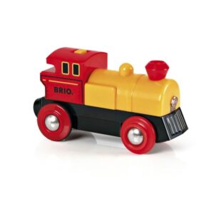 Brio 33594 Batteridrevet tovejs lokomotiv, rødt/gult