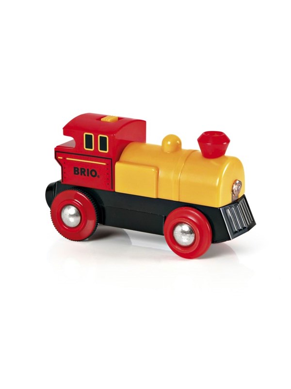 Brio 33594 Batteridrevet tovejs lokomotiv, rødt/gult