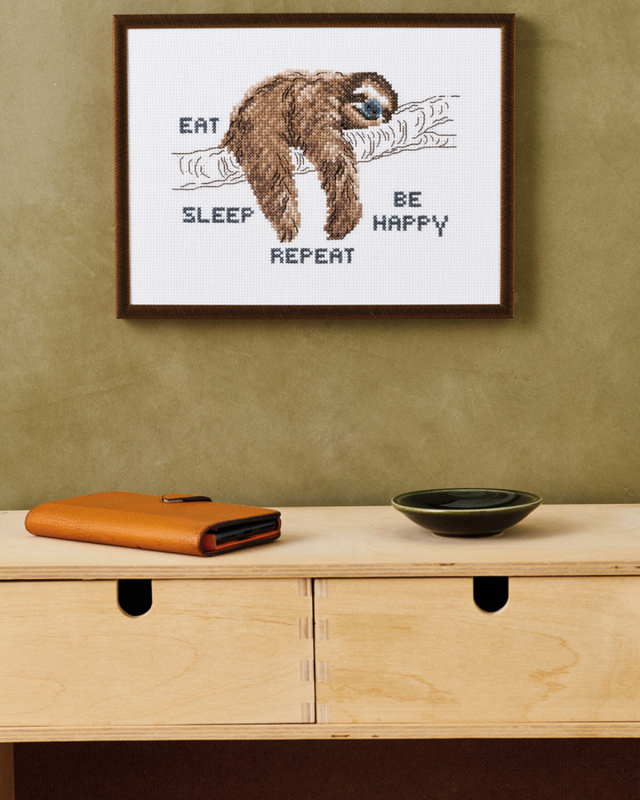 Broderi Kit - Eat, sleep, be happy - Repeat