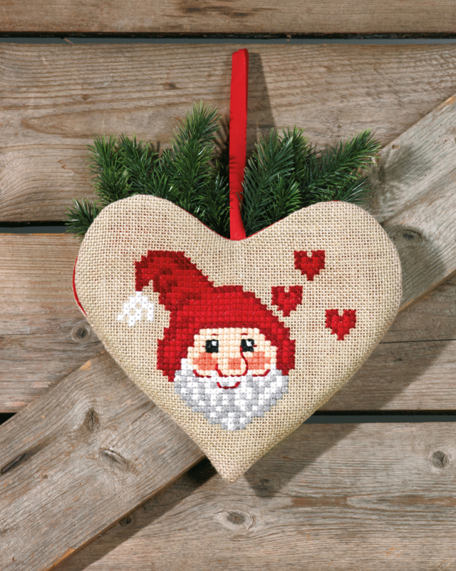 Broderi Kit - Julemand Hjerte