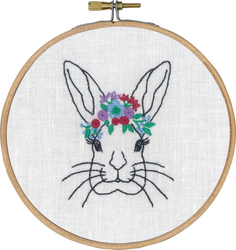 Broderi Kit - Kanin i blomster