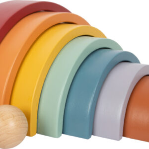 Byggeklodser I Træ Med Bold - Regnbue - Safari - Small Foot