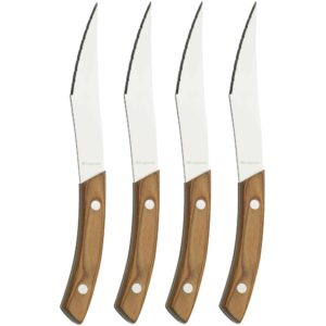 CK40A Napoli pizza- og steakknive, lyst træ, 4 stk.