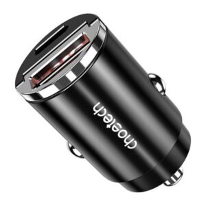 Choetech TC0006 1x USB-A 1x USB-C 30W PD 3.0 car charger (black)