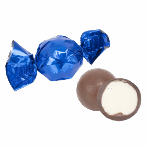 Chokolade kugler, mintsmag, blå folie 100g