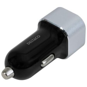 DELTACO USB-CAR126 bilstrømsadapter - 2 x USB - 17 Watt
