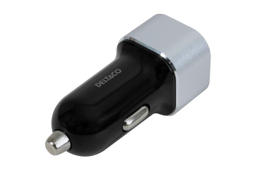 DELTACO USB-CAR126 bilstrømsadapter - 2 x USB - 17 Watt